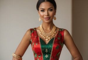 Read more about the article Sådan styler du din julekjole med guld smykkesæt til kvinder